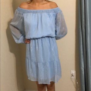 ECI New York Light Blue Shimmery Dress Size XL